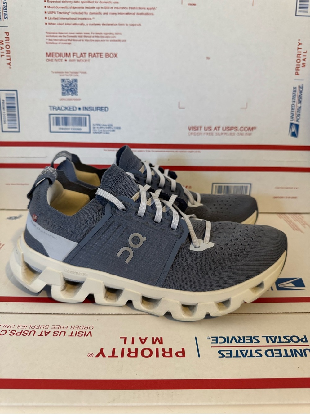 On Running Women's Cloudswift Athletic Shoes — Blue and White